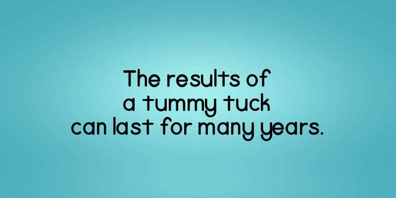 The results of a tummy tuck can last for many years.